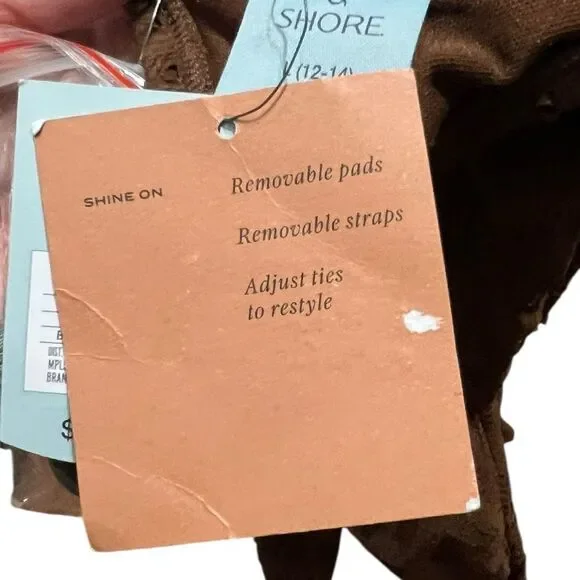 Shade & Shore Chocolate Bandeau Bikini Top, Size L, NWT - Picture 9 of 12